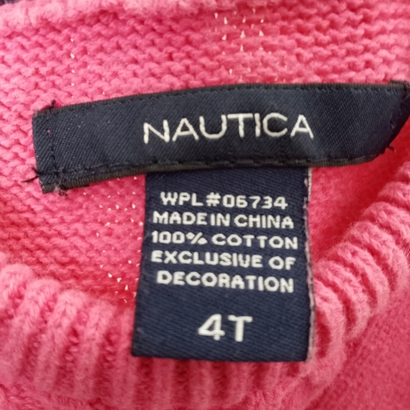 Girl's Pink Nautica Sweater Dress (4T) - Picture 3 of 4
